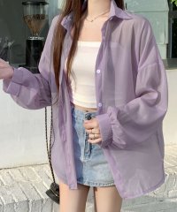 RIFF/リフ Riff シアーシャツ シースルー 羽織り ブラウス トップス 大きいサイズ ビッグサイズ オーバーサイズ 長袖 無地/507152848