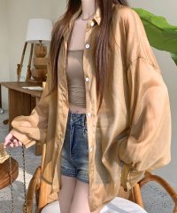 RIFF/リフ Riff シアーシャツ シースルー 羽織り ブラウス トップス 大きいサイズ ビッグサイズ オーバーサイズ 長袖 無地/507152848