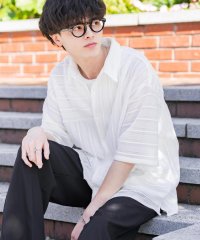 Rocky Monroe/ロッキーモンロー Rocky Monroe シアーシャツ 半袖 メンズ レディース レース切替 無地 オーバーサイズ ビッグシルエット ゆったり リラックス ル/508118638