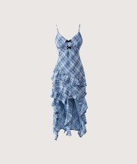LA POMME petit/ラポミ プチ LA POMME petit Asymmetry Frill Check Cami Dress/508118819