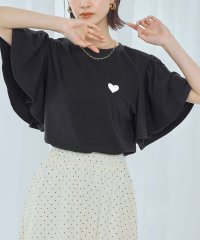 Ampirula/アンピルーラ Ampirula ワンポイントハート刺繍フレアスリーブTシャツ/508118865