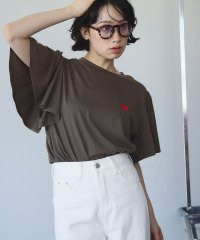 Ampirula/アンピルーラ Ampirula ワンポイントハート刺繍フレアスリーブTシャツ/508118865