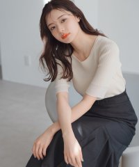 MISCH MASCH/ミッシュマッシュ MISCH MASCH 2025春夏新作 袖配色シアーリブニット/508119171