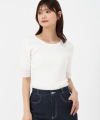 MISCH MASCH/ミッシュマッシュ MISCH MASCH 2025春夏新作 袖配色シアーリブニット/508119171