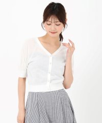 MISCH MASCH/ミッシュマッシュ MISCH MASCH 2025春夏新作 シアーカラーパフ袖カーディガン/508119174