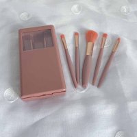 shoppinggo/ショッピングゴー shoppinggo メイクブラシ5本セット ケース付き 持ち運び 携帯 コスメ メイクアップ メイクブラシセット 化粧筆セット コスメキット/508119181