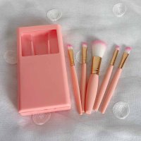 shoppinggo/ショッピングゴー shoppinggo メイクブラシ5本セット ケース付き 持ち運び 携帯 コスメ メイクアップ メイクブラシセット 化粧筆セット コスメキット/508119181