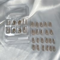 shoppinggo/ショッピングゴー shoppinggo ネイルチップ ショート シンプル きらきら つけ爪 ネイルアート アートチップ デコチップ オーバル ウエディン 【返品/508119186