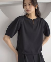 KUMIKYOKU(S SIZE)/【WEB限定・接触冷感・UVカット・吸水速乾】ジョーゼットジャージーランタンスリーブ5分袖 ブラウス/508120008