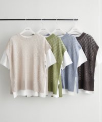 NICE CLAUP/OLIVE des OLIVE OUTLET/新色登場【お得なセットitem】透かしベスト+TシャツSET/508120036
