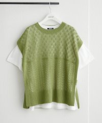 NICE CLAUP/OLIVE des OLIVE OUTLET/新色登場【お得なセットitem】透かしベスト+TシャツSET/508120036
