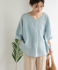 URBAN RESEARCH DOORS/リネンギャザースリーブVネックブラウス/508120094