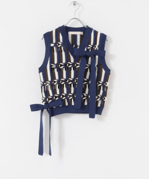 Braids Stripe Knitted Vest（ベスト）｜leinwande（ライン