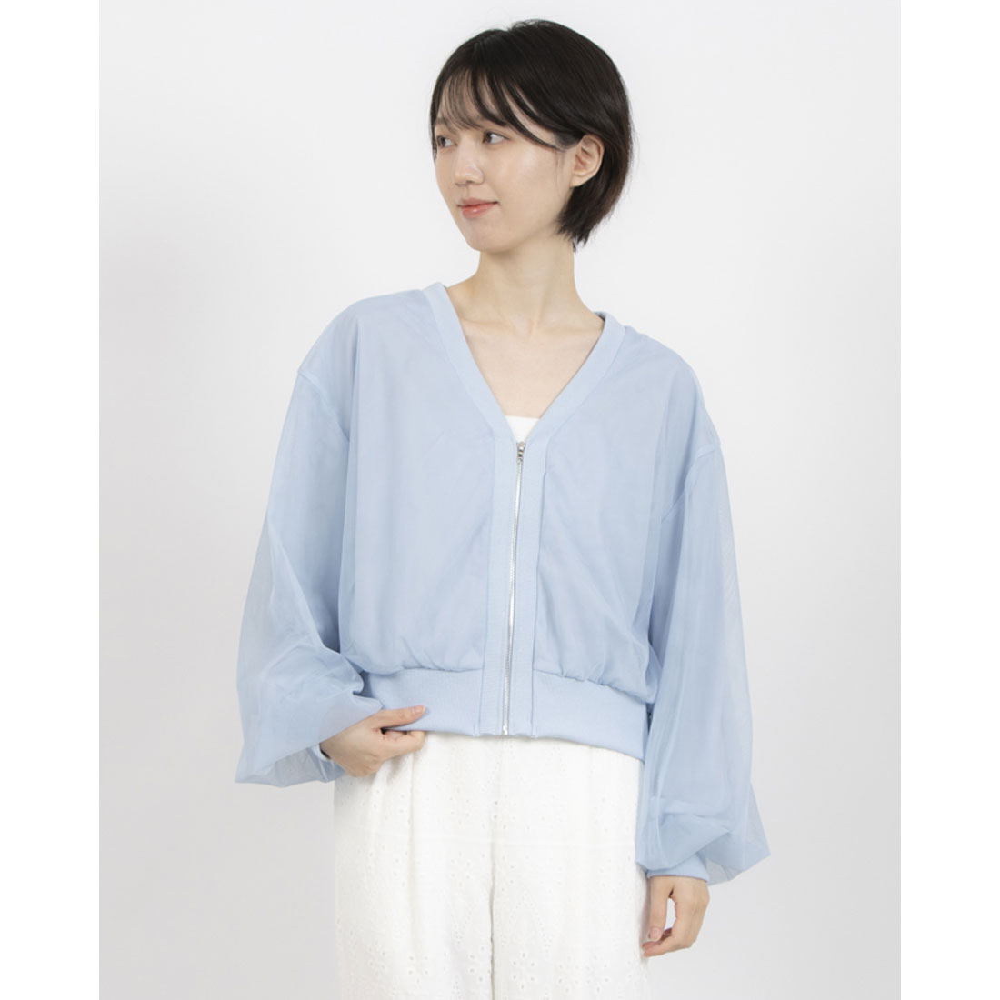 スタイルブロック STYLEBLOCK チュールドッキングシアーブルゾン