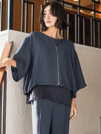 la.f…(Lsize)/ラ エフ エルサイズ la.f…(Lsize) 【大きいサイズ】メランジツイルジャケット≪洗濯機で洗える≫/508120697