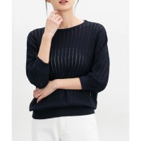 Honeys/ハニーズ Honeys 6分袖透かし編ニット トップス ニット サマーセーター 透かし編ニット 透かし編み レーヨン混 ボートネック フェミニン 夏 レディース/508120748
