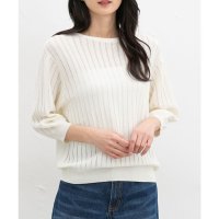Honeys/ハニーズ Honeys 6分袖透かし編ニット トップス ニット サマーセーター 透かし編ニット 透かし編み レーヨン混 ボートネック フェミニン 夏 レディース/508120748