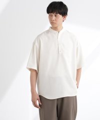 NANO universe/テックリネンバンドカラープルオーバーシャツ 半袖/507848263