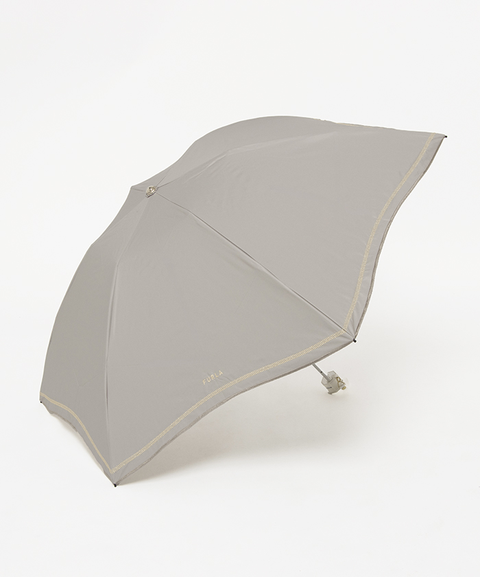 ★新品★フルラ　晴雨兼用　折りたたみ　日傘　１級遮光　遮熱　白　ロゴ　軽量 FURLA 【フルラ】フルラ 晴雨兼用 折りたたみ傘 コンパクト 日傘