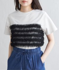 VENCE　EXCHANGE/天竺チュールフリルビスチェ見えTシャツ/507916182
