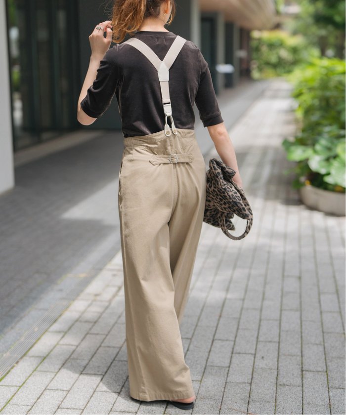 Spick & Span サスペンダー付きワーカーパンツ ブラック 36サイズ Spick & Span サスペンダー付きワーカーパンツ ブラック 36