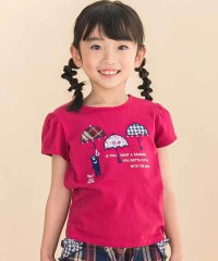 Noeil aime BeBe/【お揃い】天竺花柄チェックパッチパフスリーブ半袖Tシャツ(80~130cm)/508095516