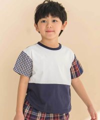 Noeil aime BeBe/袖チェック配色半袖Tシャツ(80~130cm)/508095517