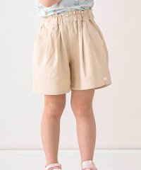 【お揃い/接触冷感】無地花柄ひまわり麻レーヨンタック入りショートパンツ(90~1