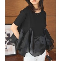 KOBE LETTUCE/コウベレタス KOBE LETTUCE オーガンジードッキングペプラムTシャツ [C7460]/508121353