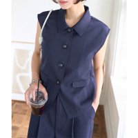 KOBE LETTUCE/コウベレタス KOBE LETTUCE リネンライクノースリーブベストトップス [C7461]/508121354