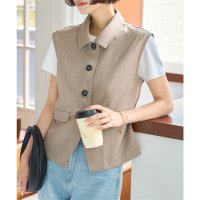 KOBE LETTUCE/コウベレタス KOBE LETTUCE リネンライクノースリーブベストトップス [C7461]/508121354