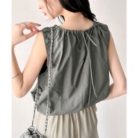 Classical Elf/クラシカルエルフ Classical Elf 1枚でサマになる。ナイロンバルーンノースリーブブラウス(ショート丈）/508121620