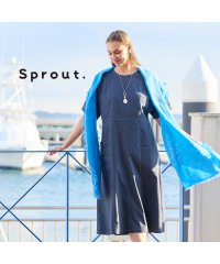 Liliane Burty/【Sprout.】綿麻混デニム　ドルマンスリーブワンピ/508122627