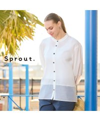 Liliane Burty/【Sprout.】ポプリン×オーガンジー　シアーブラウス/508122628