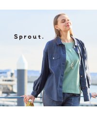 Liliane Burty/【Sprout.】デニム調　麻混ドロップショルダーブラウス/508122629