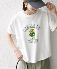 SHIPS any WOMEN/《追加予約》【SHIPS any別注】KNiTS:〈洗濯機可能〉ラウンドヘム プリント ショート TEE/508123099
