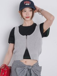 kivi/キヴィ kivi front zip knit tank/508123582