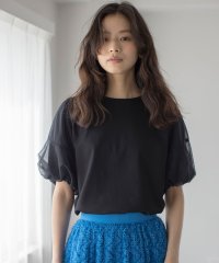 KUMIKYOKU(S SIZE)/【WEB限定・接触冷感】チュールポンチドッキング Tシャツ/508123621