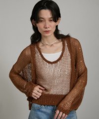 サロン　アダム　エ　ロペ/ギマコットンスパンコールカーディガン/508123747