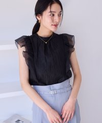 VIS/【新色追加】主役級！華やぎシアーシャイニーボウタイフリルブラウス【前後2WAY】【洗える】/508123918