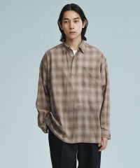 ADAM ET ROPE'/シアーリップル チェック プルオーバーシャツ / ロングシーズン着用可能/508123924