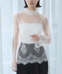 GIRL/ガール GIRL 花柄チュールレースハイネックシアーブラウス 結婚式 パーティー オケージョン お呼ばれ/508124053
