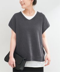 B.C STOCK/リネン混ワイドVネックプルオーバー/508124565