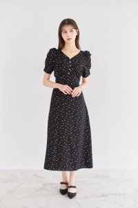 tocco closet/トッコクローゼット tocco closet ル付きバックレースアップハートドットワンピース/507913513