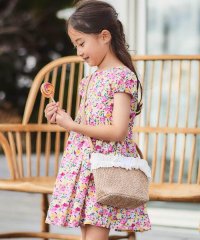 BeBe/【お揃い】フルールドゥジョワプリントリボンワンピース(90~150cm)/508090638
