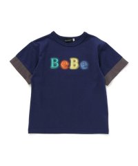 BeBe/立体刺しゅうネオンロゴ天竺半袖Tシャツ(90~150cm)/508090665