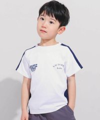 BeBe/異素材切り替えバックナンバリングラグラン半袖Tシャツ(90~160cm)/508090669