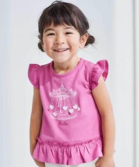 BeBe/遊園地ハートモチーフ裾フリル天竺Tシャツ(80~90cm)/508090682