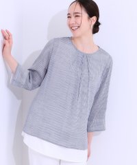 SHOO・LA・RUE/【洗える/S－LL】一枚でサマ見え お袖折り返し 裾レイヤードトップス/508123825