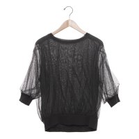 Anna Nicola/アンナニコラ Anna Nicola チュールドッキングシアーニット7分袖トップス/508123963